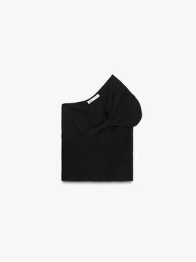 Zara Black Asymmetrical knit top